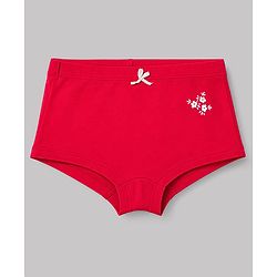 Pine Kids Cotton Elastane Knit Floral Printed Panties Pack of 3 - Red & Pink