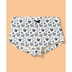 Pine Kids Cotton Elastane Knit Hearts Printed Panties Pack of 3 - Light Blue