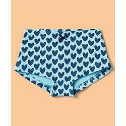 Pine Kids Cotton Elastane Knit Hearts Printed Panties Pack of 3 - Light Blue