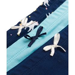 Pine Kids Cotton Elastane Knit Unicorn Printed Panties Pack Of 3 - Navy & Light Blue