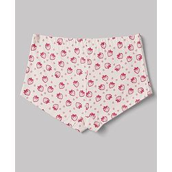 Pine Kids Cotton Elastane Knit Panties With Strawberry Print Pack of 3 - Red Pink White