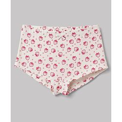 Pine Kids Cotton Elastane Knit Panties With Strawberry Print Pack of 3 - Red Pink White
