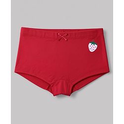 Pine Kids Cotton Elastane Knit Panties With Strawberry Print Pack of 3 - Red Pink White