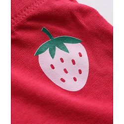 Pine Kids Cotton Elastane Knit Panties With Strawberry Print Pack of 3 - Red Pink White