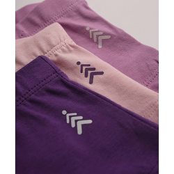 Pine Kids Cotton Elastane Knit Panties With Bow Detailing Pack of 3 - Purple & Peach