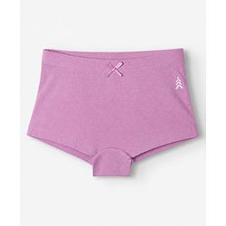 Pine Kids Cotton Elastane Knit Panties With Bow Detailing Pack of 3 - Purple & Peach