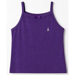 Pine Kids Cotton Lycra Knit Sleeveless Slips with Bow Applique Pack of 3 - Purple & Blue