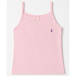 Pine Kids Cotton Lycra Knit Sleeveless Slips with Bow Applique Pack of 3 - Purple & Blue