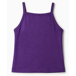 Pine Kids Cotton Lycra Knit Sleeveless Slips with Bow Applique Pack of 3 - Purple & Blue