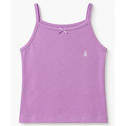 Pine Kids Cotton Lycra Knit Sleeveless Slips with Bow Applique Pack of 3 - Purple & Blue