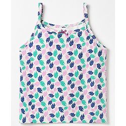 Pine Kids Cotton Lycra Knit Solid Slips With Floral Print Pack of 3 - Pink Neavy Blue