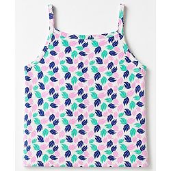 Pine Kids Cotton Lycra Knit Solid Slips With Floral Print Pack of 3 - Pink Neavy Blue