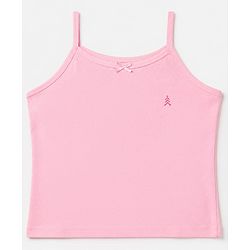 Pine Kids Cotton Lycra Knit Sleeveless Solid Slips Pack of 3 - Pink Red Grey