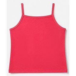 Pine Kids Cotton Lycra Knit Sleeveless Solid Slips Pack of 3 - Pink Red Grey