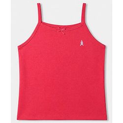 Pine Kids Cotton Lycra Knit Sleeveless Solid Slips Pack of 3 - Pink Red Grey