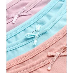 Pine Kids Cotton Lycra Knit Sleeveless Solid Colour Slips Pack of 3 - Pink Aqua & Lavender