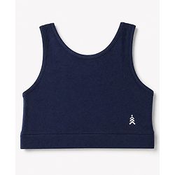 Pine Kids Cotton Lycra Knit Sleeveless Sports Bra with Brand Logo Print Assorted Pack of 3 - Yellow Grey & Blue
