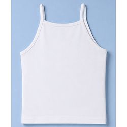 Pine Kids Cotton Lycra Knit Sleeveless Solid Slips Pack Of 3 - White
