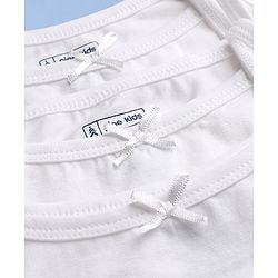 Pine Kids Cotton Lycra Knit Sleeveless Solid Slips Pack Of 3 - White
