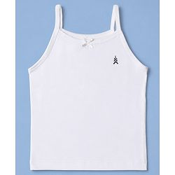 Pine Kids Cotton Lycra Knit Sleeveless Solid Slips Pack Of 3 - White