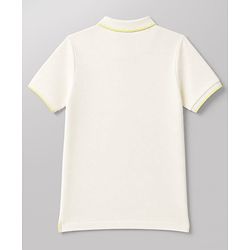 Pine Kids Cotton Knit Polo T-Shirt with Half Sleeves in Yellow