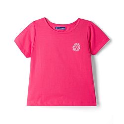 Pine Kids Cotton Knit Half Sleeves T-Shirt & Striped Shorts Night Suit With Text Print - Pink