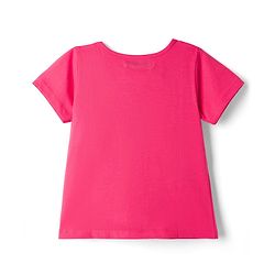 Pine Kids Cotton Knit Half Sleeves T-Shirt & Striped Shorts Night Suit With Text Print - Pink
