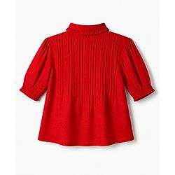 Pine Kids Woven Top with Half Sleeves in Red for 4-5 Years