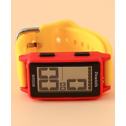 Pine Kids Rectangle Digital Watch - Yellow
