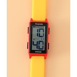 Pine Kids Rectangle Digital Watch - Yellow