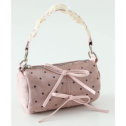 Pine Kids Sling Bag With Bow Applique & Polka Dot Free Size - Pink
