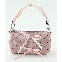 Pine Kids Sling Bag With Bow Applique & Polka Dot Free Size - Pink