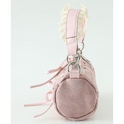 Pine Kids Sling Bag With Bow Applique & Polka Dot Free Size - Pink