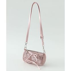 Pine Kids Sling Bag With Bow Applique & Polka Dot Free Size - Pink