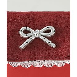 Pine Kids Free Size Sling Bag with Bow Applique and Lace Detailing - Red
