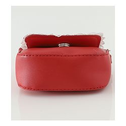 Pine Kids Free Size Sling Bag with Bow Applique and Lace Detailing - Red