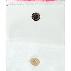 Pine Kids Free Size Sling Bag with Floral Applique and Fur Detailing - White