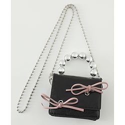 Pine Kids Free Size Sling Bag with Bow Applique - Black