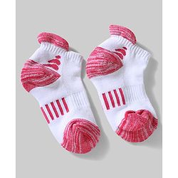 Pine Active Cotton Lycra Knit Terry Breathable Ankle Length Athletic Socks Pack of 3 - White, Red & Light Blue