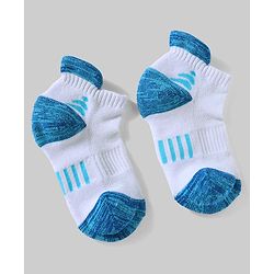 Pine Active Cotton Lycra Knit Terry Breathable Ankle Length Athletic Socks Pack of 3 - White, Red & Light Blue
