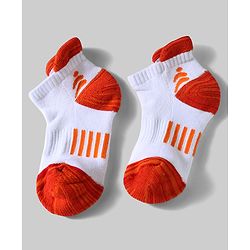 Pine Active Cotton Lycra Knit Terry Breathable Ankle Length Athletic Socks Pack of 3 - White, Red & Light Blue