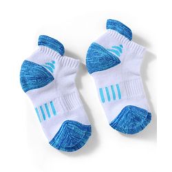 Pine Active Cotton Lycra Knit Terry Breathable Ankle Length Athletic Socks Pack of 3 - White, Red & Light Blue