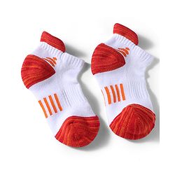 Pine Active Cotton Lycra Knit Terry Breathable Ankle Length Athletic Socks Pack of 3 - White, Red & Light Blue