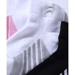 Pine Active Cotton Lycra Knit Terry Breathable Ankle Length Athletic Socks Pack of 3 - White & Black