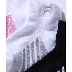 Pine Active Cotton Lycra Knit Terry Breathable Ankle Length Athletic Socks Pack of 3 - White & Black