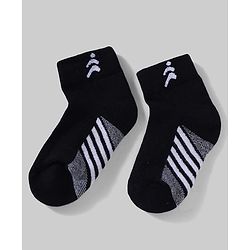 Pine Active Cotton Lycra Knit Terry Breathable Ankle Length Athletic Socks Pack of 3 - White & Black