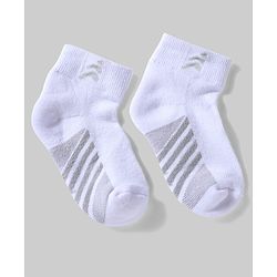 Pine Active Cotton Lycra Knit Terry Breathable Ankle Length Athletic Socks Pack of 3 - White & Black