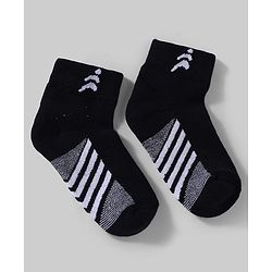 Pine Active Cotton Lycra Knit Terry Breathable Ankle Length Athletic Socks Pack of 3 - White & Black