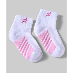 Pine Active Cotton Lycra Knit Terry Breathable Ankle Length Athletic Socks Pack of 3 - White & Black