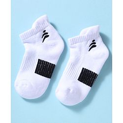 Pine Active Cotton Lycra Knit Terry Breathable Ankle Length Athletic Socks Pack of 3 - White, Red & Pink